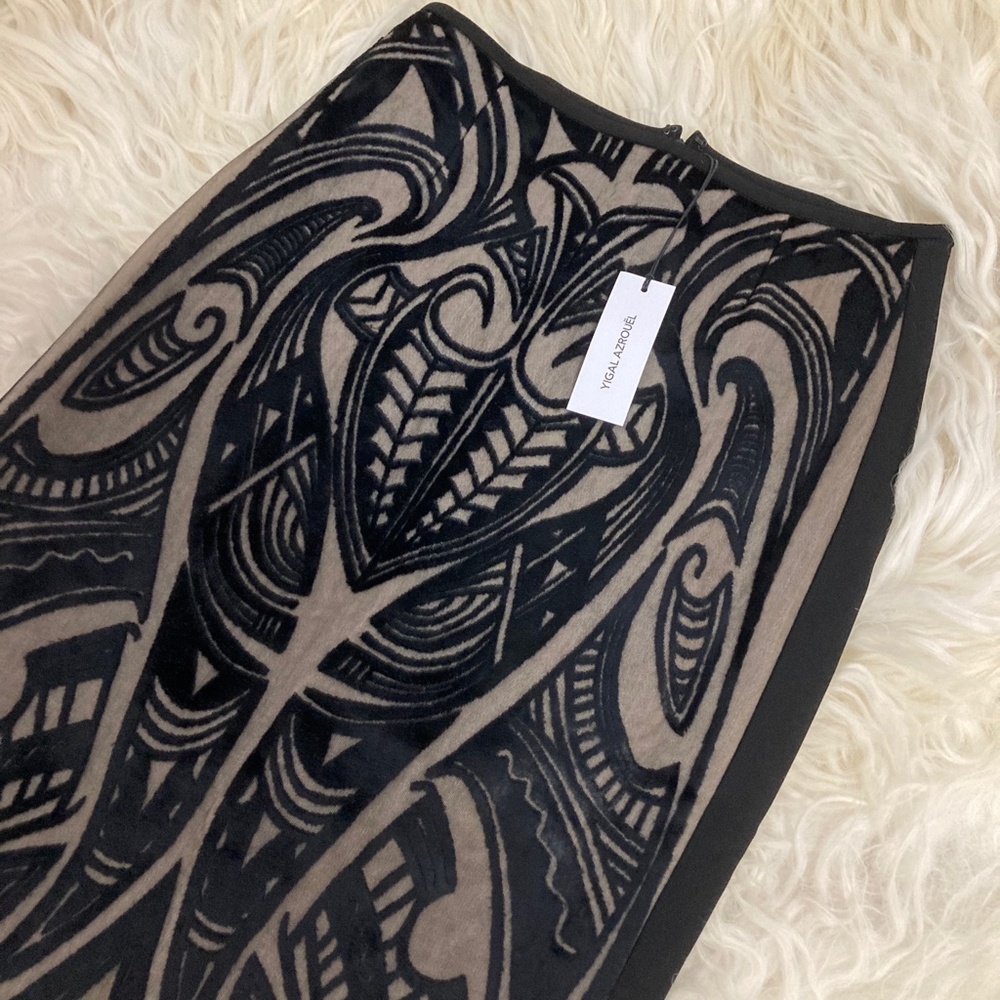YIGAL AZROUËL Velvet Burnout Printed Knee-Length Skirt - Picture 4 of 9